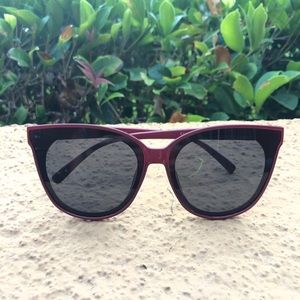 Big Cat Eye Red Sunglasses - Red
